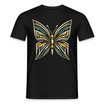 Ailes Vintage : Papillon De Style Art Déco - T-shirt homme - noir - Devant - AI Model Male 178 light (178cm)