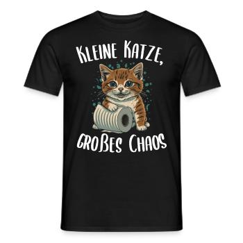 Chaton et l’aventure du rouleau de papier - T-shirt homme - noir - Devant - AI Model Male 178 light (178cm)