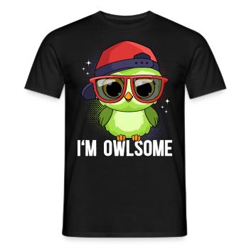 Hibou hiboux Je suis hibou - T-shirt homme - noir - Devant - AI Model Male 178 light (178cm)