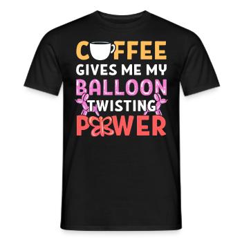 Coffee Gives Me My Balloon Twisting Power Balloon - Männer T-Shirt - Schwarz - Vorne - AI Model Male 178 light (178cm)