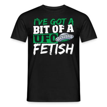 Alien Hunter I've Got A Bit Of A UFO Fetish - Men's T-Shirt - black - Front - AI Model Male 178 light (178cm)