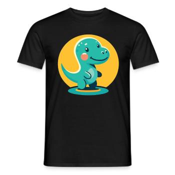Dinosaure Bébé Dino Enfants Dinosaure Enfants - T-shirt homme - noir - Devant - AI Model Male 178 light (178cm)