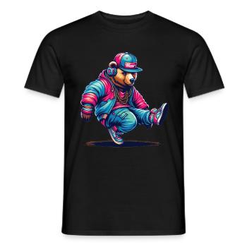 Bear, Bears, Bear Head, Bear, Brown Bear, Bears - Men's T-Shirt - black - Front - AI Model Male 178 light (178cm)