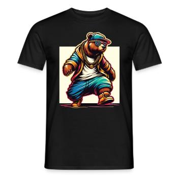 Ours, Ours, Tête D’ours, Ours, Ours Brun, Ours - T-shirt homme - noir - Devant - AI Model Male 178 light (178cm)