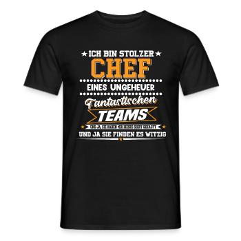 Ich Bin Stolzer Chef eines Fantastischen Teams - Männer T-Shirt - Schwarz - Vorne - AI Model Male 178 light (178cm)