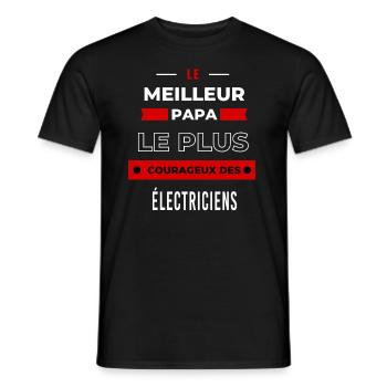 Le meilleur papa plus courageux des Électriciens - T-shirt homme - noir - Devant - AI Model Male 178 light (178cm)