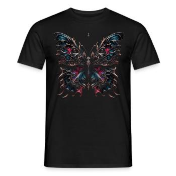 Dunkle Flügel: Gotischer Schmetterlingszauber - Männer T-Shirt - Schwarz - Vorne - AI Model Male 178 light (178cm)
