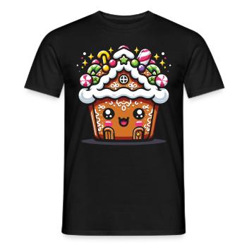 Weihnachtliche Cupcakes Lebkuchenhaus Schürze - Männer T-Shirt - Schwarz - Vorne - AI Model Male 178 light (178cm)