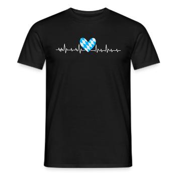 Bayerisch Herzschlag Bayern Herzklopfen Shirt - Männer T-Shirt - Schwarz - Vorne - AI Model Male 178 light (178cm)
