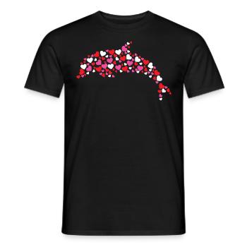 Dolphin Heart - Männer T-Shirt - Schwarz - Vorne - AI Model Male 178 light (178cm)