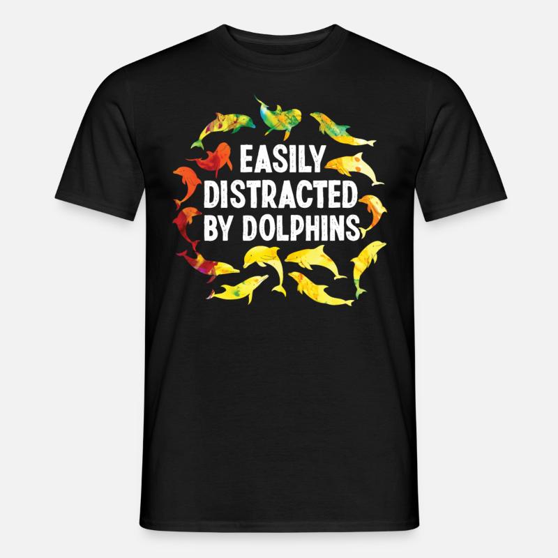 Dolphin Easily Distracted By - Männer T-Shirt - Schwarz