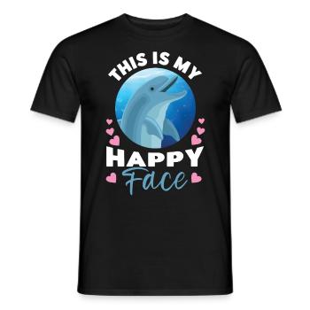 Dolphin This Is My Happy Face - Männer T-Shirt - Schwarz - Vorne - AI Model Male 178 light (178cm)