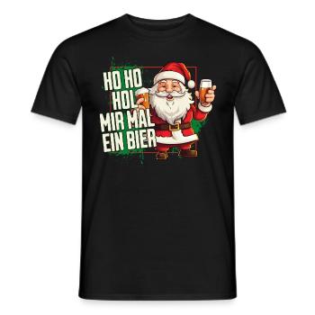 Weihnachtsmann Ho Ho Hol Mir Mal Ein Bier Lustig - Männer T-Shirt - Schwarz - Vorne - AI Model Male 178 light (178cm)