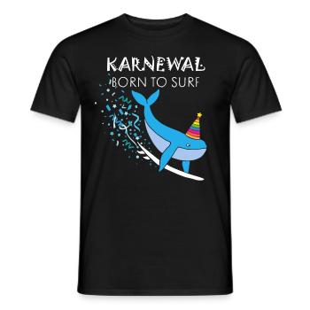 Carnival, Confetti, Surfing, Beach Vacation, Surfboard - Men's T-Shirt - black - Front - AI Model Male 178 light (178cm)