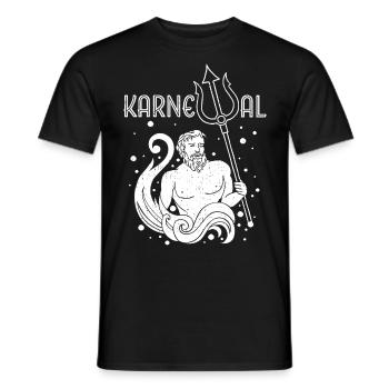 Confettis de carnaval Poséidon Costume Remplacement Fasnacht - T-shirt homme - noir - Devant - AI Model Male 178 light (178cm)