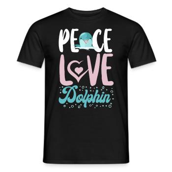Dolphin Peace Love Dolphin - Männer T-Shirt - Schwarz - Vorne - AI Model Male 178 light (178cm)