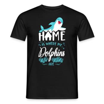Dolphin Home est l’endroit où mes dauphins - T-shirt homme - noir - Devant - AI Model Male 178 light (178cm)
