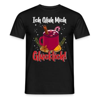 Weihnachtsmarkt Ich Glüh mich Glücklich! - Männer T-Shirt - Schwarz - Vorne - AI Model Male 178 light (178cm)