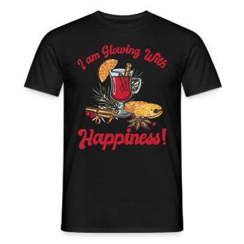 Glühwein Ich Geh mich Glücklich Glühen Weihnachten - Männer T-Shirt - Schwarz - Vorne - AI Model Male 178 light (178cm)