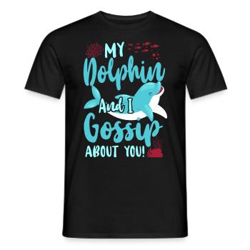 Dolphin Mon Dauphin Et Je Gossip - T-shirt homme - noir - Devant - AI Model Male 178 light (178cm)