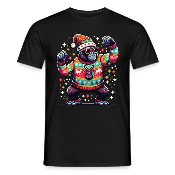 Gorilla with sunglasses - Men's T-Shirt - black - Front - AI Model Male 178 light (178cm)