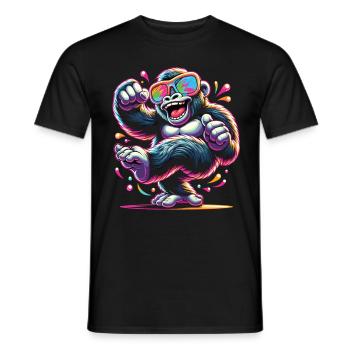 Gorilla with sunglasses - Men's T-Shirt - black - Front - AI Model Male 178 light (178cm)