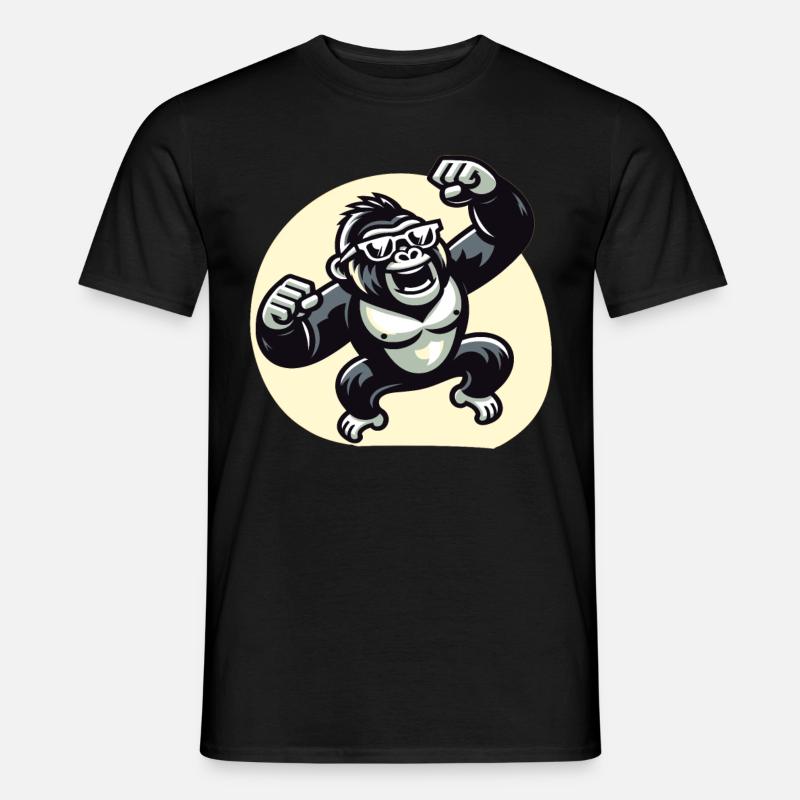 Gorilla mit Sonnenbrille - Männer T-Shirt - Schwarz