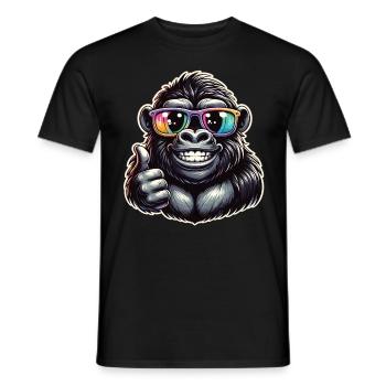 Gorilla with sunglasses - Men's T-Shirt - black - Front - AI Model Male 178 light (178cm)
