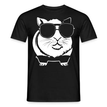 Lustiges Meerschweinchen mit Sonnenbrille Meerschweinchen - Männer T-Shirt - Schwarz - Vorne - AI Model Male 178 light (178cm)