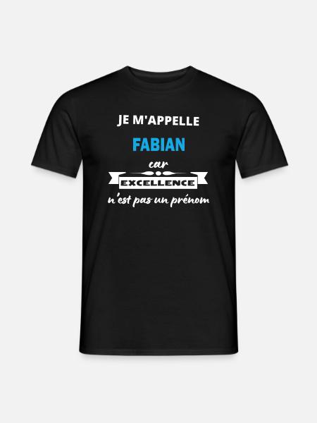 Je m'appelle excellence Fabian - T-shirt homme - noir