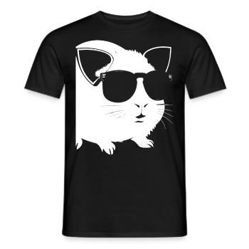 Cochon d’Inde drôle avec des lunettes de soleil Cochons d’Inde - T-shirt homme - noir - Devant - AI Model Male 178 light (178cm)