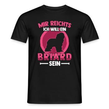 Ich will ein Briard sein Berger de Brie - Männer T-Shirt - Schwarz - Vorne - AI Model Male 178 light (178cm)