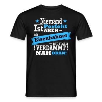 Eisenbahner, Lokomotiven und Zug Fan - Männer T-Shirt - Schwarz - Vorne - AI Model Male 178 light (178cm)