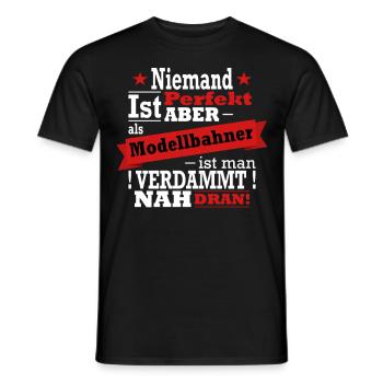 Modellbahner, Eisenbahn und Zug Fan - Männer T-Shirt - Schwarz - Vorne - AI Model Male 178 light (178cm)