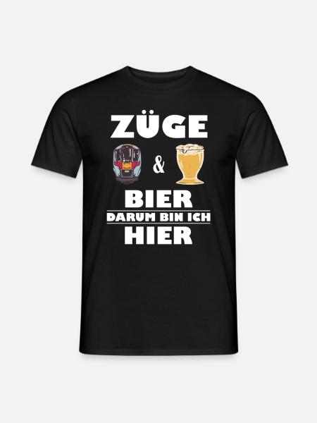 Zug und Bier Fan - Männer T-Shirt - Schwarz