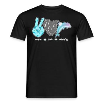 Dolphin Peace Love Dolphin - Männer T-Shirt - Schwarz - Vorne - AI Model Male 178 light (178cm)