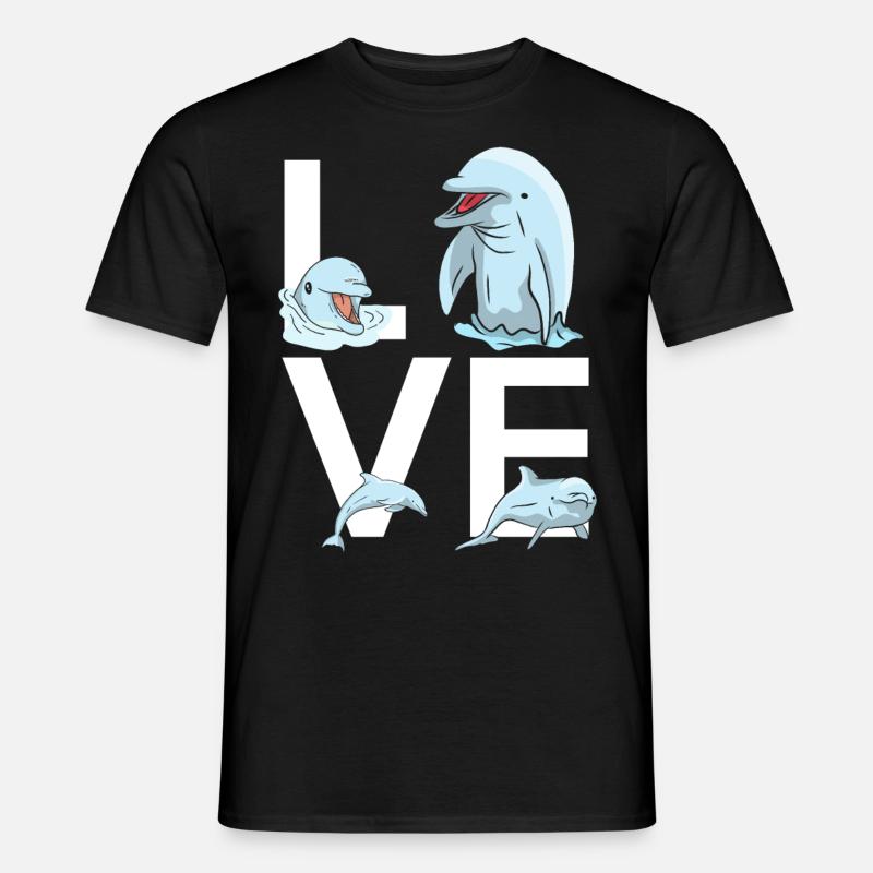 Dolphin Love - Männer T-Shirt - Schwarz