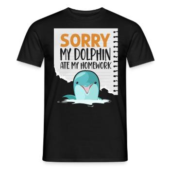 Dauphin Désolé Mon dauphin a mangé mon - T-shirt homme - noir - Devant - AI Model Male 178 light (178cm)