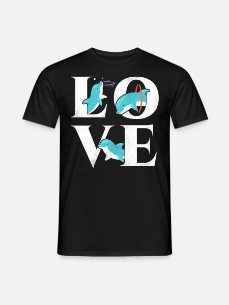 Dolphin Love - Men's T-Shirt - black