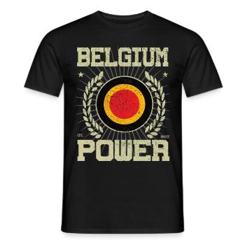 Design Cool Belgique - T-shirt homme - noir - Devant - AI Model Male 178 light (178cm)