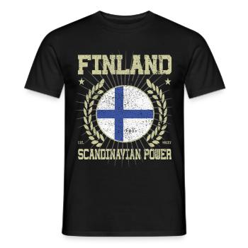 Cooles Finnland Design - Männer T-Shirt - Schwarz - Vorne - AI Model Male 178 light (178cm)