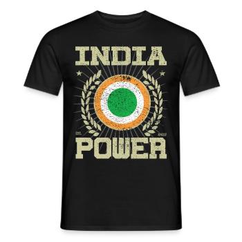 Design de l’Inde cool - T-shirt homme - noir - Devant - AI Model Male 178 light (178cm)