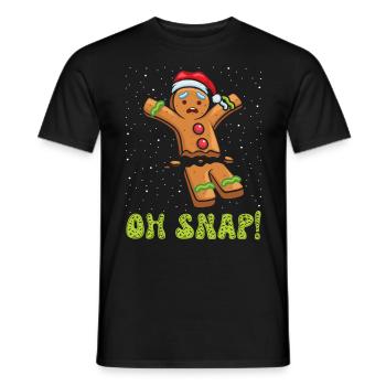 Lebkuchenmann Oh Snap! Kaputt Lebkuchengebäck - Männer T-Shirt - Schwarz - Vorne - AI Model Male 178 light (178cm)
