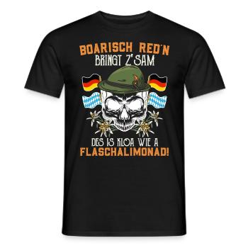 Boarisch Red'n bringt Z'Bayern Deutsch - Männer T-Shirt - Schwarz - Vorne - AI Model Male 178 light (178cm)
