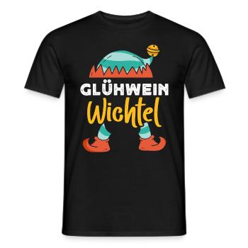 Glühwein Wichtel Weihnachten Glühweinstand - Männer T-Shirt - Schwarz - Vorne - AI Model Male 178 light (178cm)