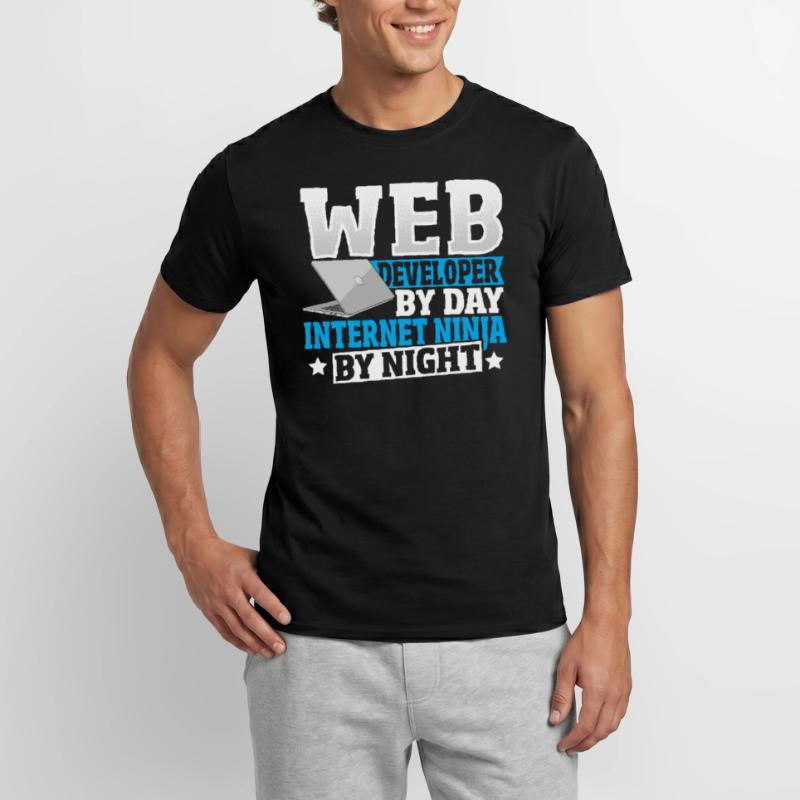 Web Developer By Day Internet Ninja By Night Men's T-Shirt