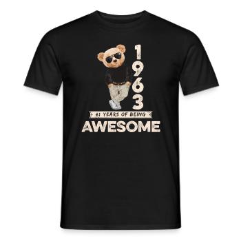 1963 Geburtstag Teddy Bär Being Awesome Orignal - Männer T-Shirt - Schwarz - Vorne - AI Model Male 178 light (178cm)