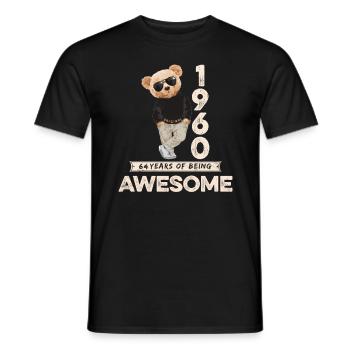 1960 Geburtstag Teddy Bär Being Awesome Orignal - Männer T-Shirt - Schwarz - Vorne - AI Model Male 178 light (178cm)