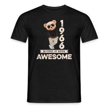 1966 Geburtstag Teddy Bär Being Awesome Orignal - Männer T-Shirt - Schwarz - Vorne - AI Model Male 178 light (178cm)