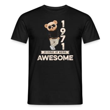 1971 Geburtstag Teddy Bär Being Awesome Orignal - Männer T-Shirt - Schwarz - Vorne - AI Model Male 178 light (178cm)